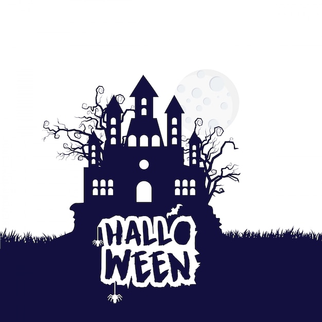 Halloween Party typographic design with white background