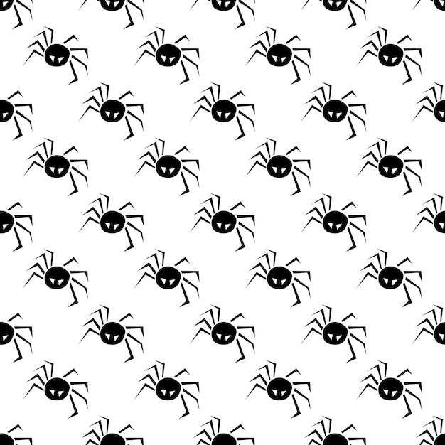 Halloween pattern with spiders on a white Vector Illustration