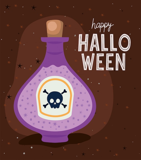 Halloween poison bottle design, Holiday and scary theme