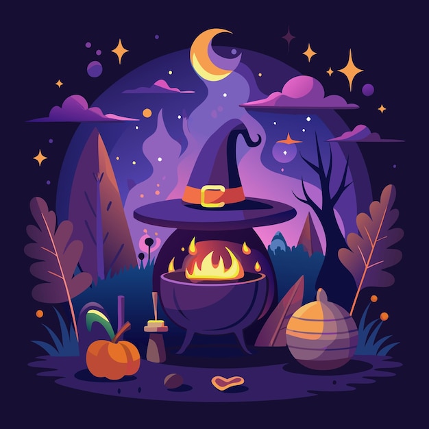 Vector halloween poisoned cauldron