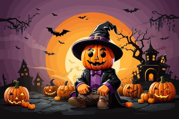 halloween pop figues cartoon illustration