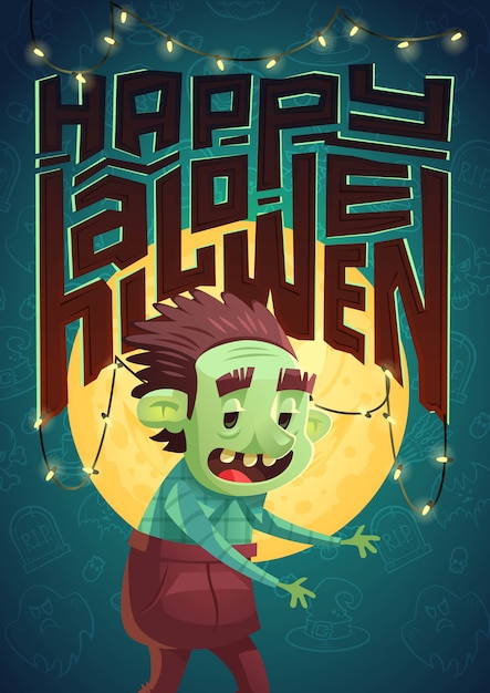 Halloween poster.  illustration