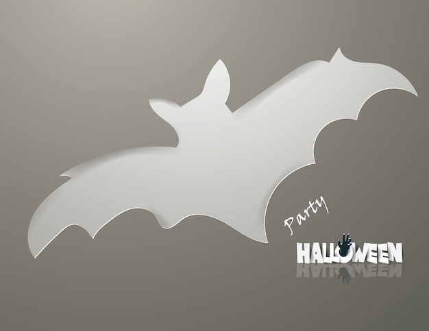 Halloween Posters party with bat on gray background