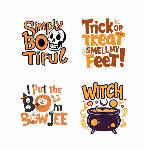 Vector halloween printable svg design illustration set