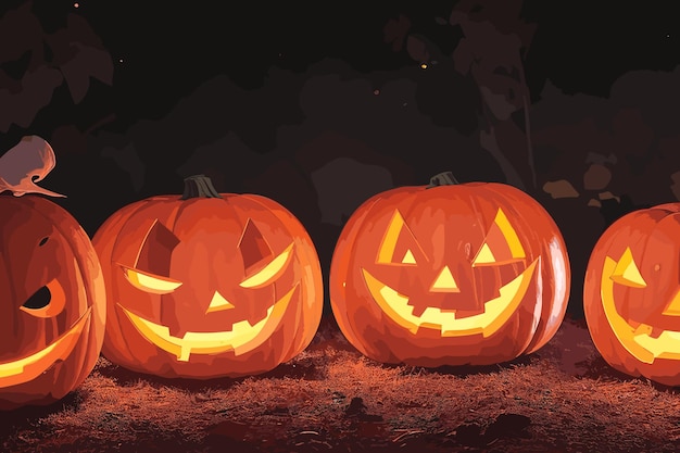 Halloween pumpkin on brown wooden background