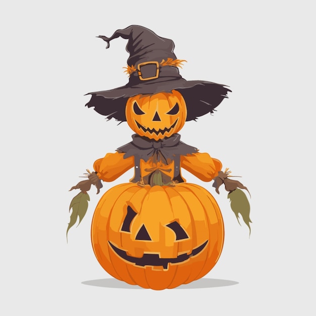 Halloween pumpkin character vector on a white background