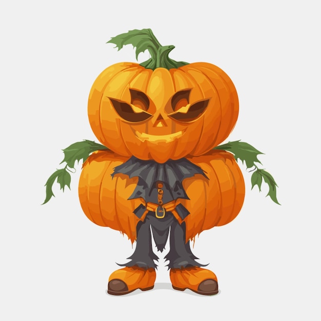 Halloween pumpkin character vector on a white background