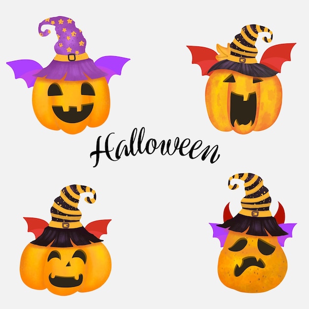 Halloween pumpkin collection Vector illustration