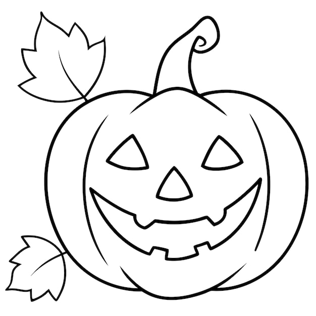 Vector halloween pumpkin coloring page fun and spooky