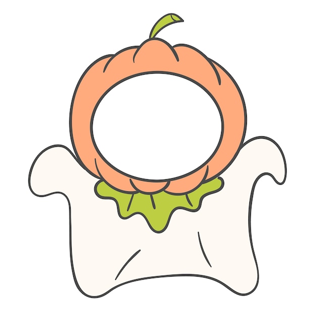 Halloween pumpkin costume illustration for face synthesis.