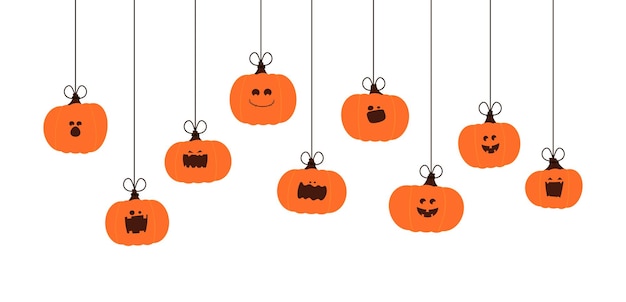 Vector halloween pumpkin decoration