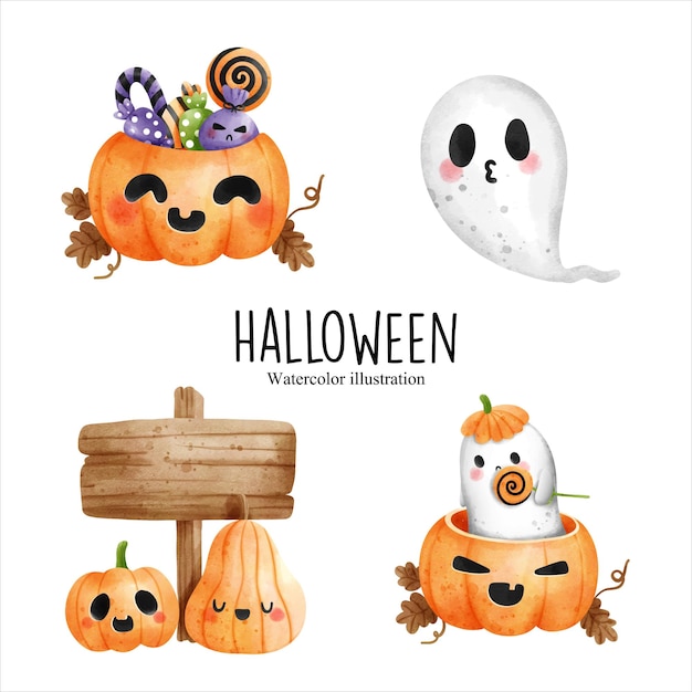 Halloween pumpkin happy halloween vector illustration