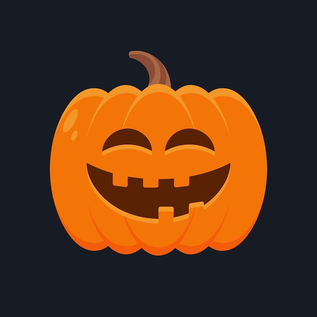 Halloween pumpkin icon. Flat design. Vector illustration