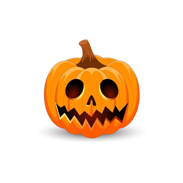 Halloween Pumpkin isolated main symbol Happy Halloween Orange spooky pumpkin scary smile