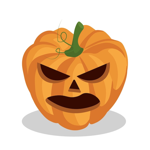 Halloween pumpkin isolated on a white background The main symbol of the Halloween holiday