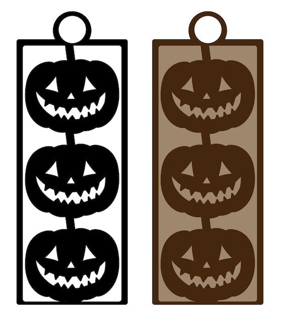 Halloween pumpkin keychain laser cut svg design