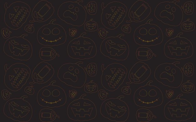 Halloween Pumpkin Line Art Background