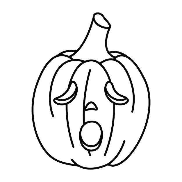 Halloween Pumpkin Monster Face Outline