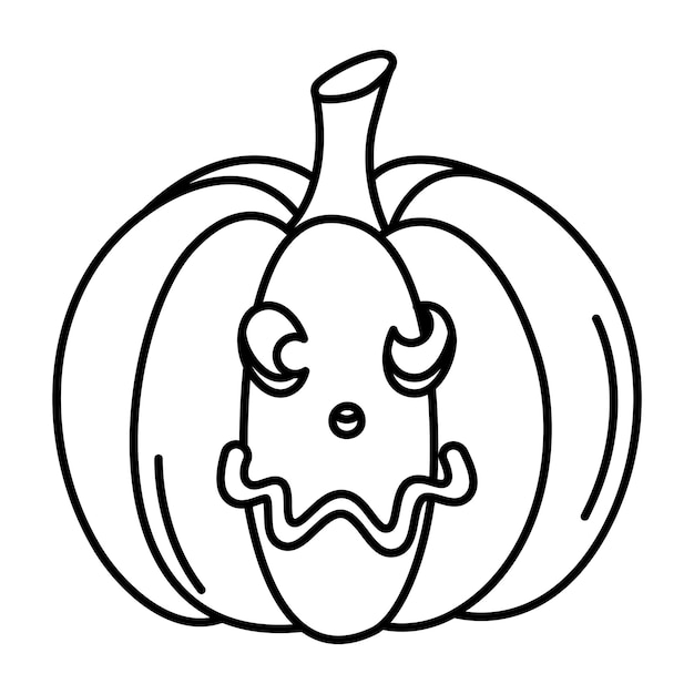 Halloween Pumpkin Monster Face Outline