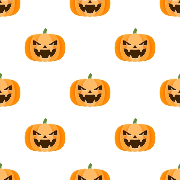 Vector halloween pumpkin seamless pattern background