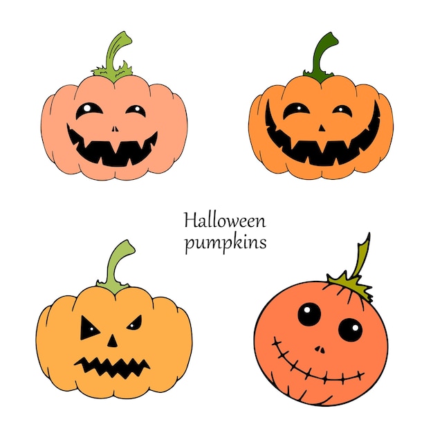 Halloween pumpkin set, vector pumpkin isolated