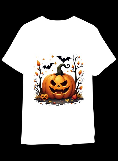 Vector halloween pumpkin smiling t shirt design vector illustration