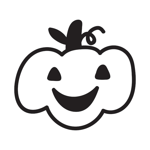 Halloween pumpkin. Vector concept in doodle and sketch style. Hand drawn illustration for printing on T-shirts, postcards. Icon and logo idea.