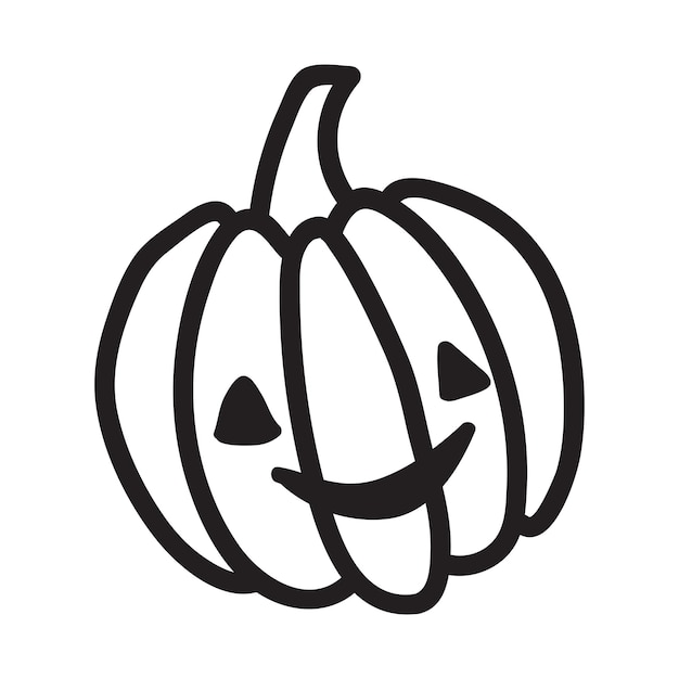 Halloween pumpkin. Vector concept in doodle and sketch style. Hand drawn illustration for printing on T-shirts, postcards. Icon and logo idea.