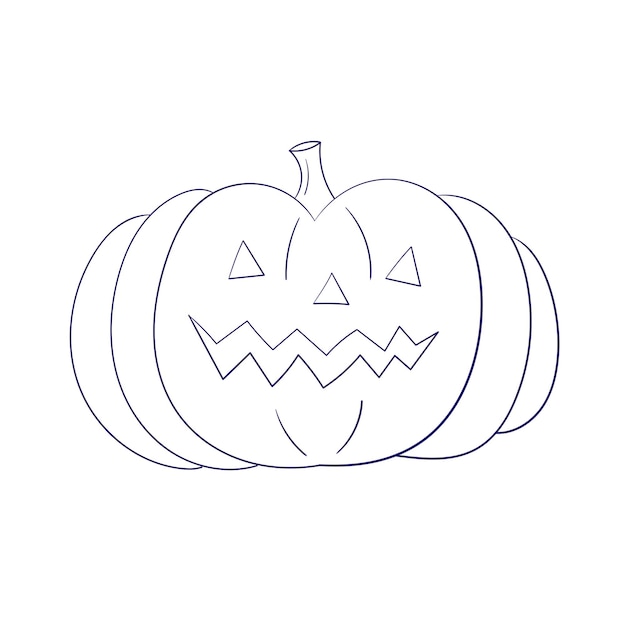 Halloween pumpkin Vector illustration Thin line art icon on white background