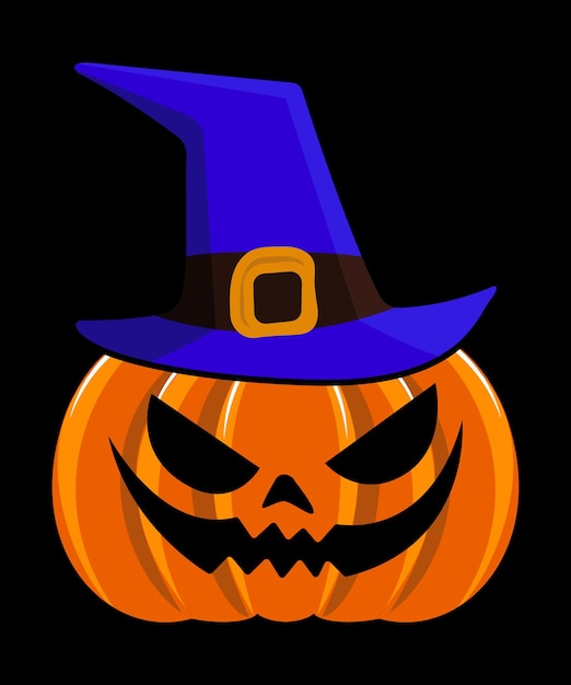 Halloween pumpkin vector with hat