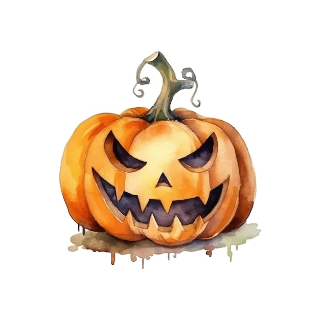 Halloween pumpkin Watercolor illustration