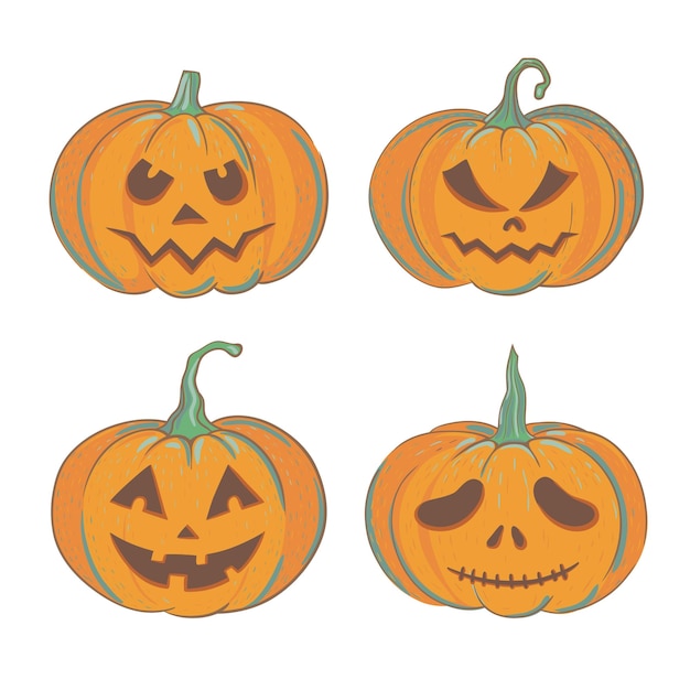 Halloween pumpkins isolated on white