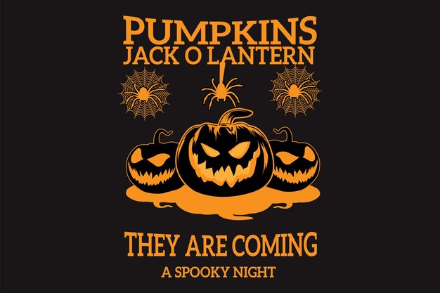 Halloween pumpkins jack o lantern silhouette design