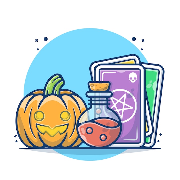 Halloween Pumpkins and Potion Vector Illustration