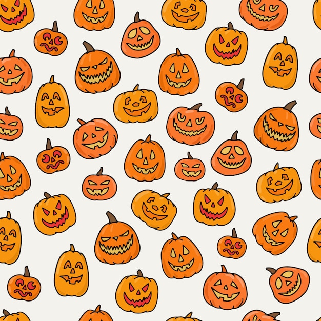 Halloween pumpkins seamless pattern