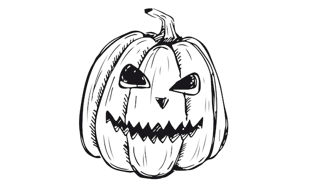 Halloween pumpkins set. Hand drawn illustration.