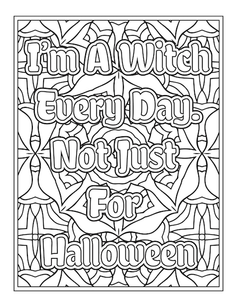 Halloween Quotes Coloring Book Pages