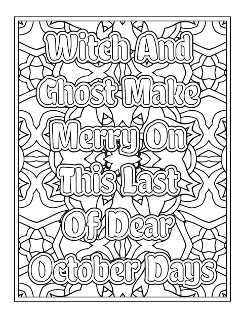 Halloween Quotes Coloring Book Pages