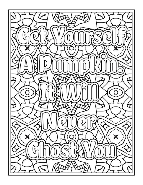 Halloween Quotes Coloring Book Pages