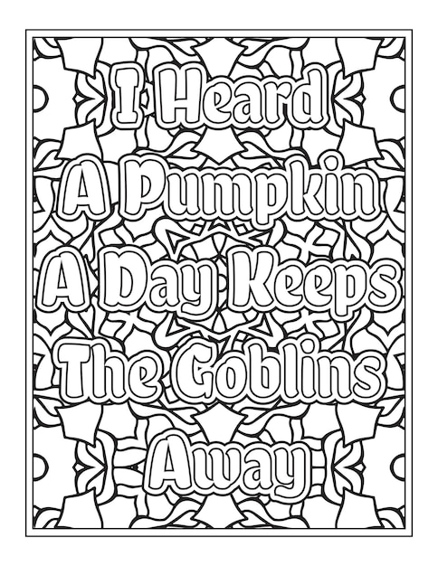 Halloween Quotes Coloring Book Pages