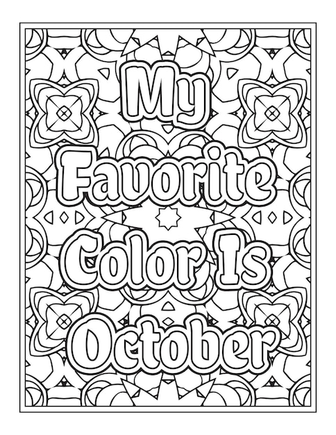 Halloween Quotes Coloring Book Pages