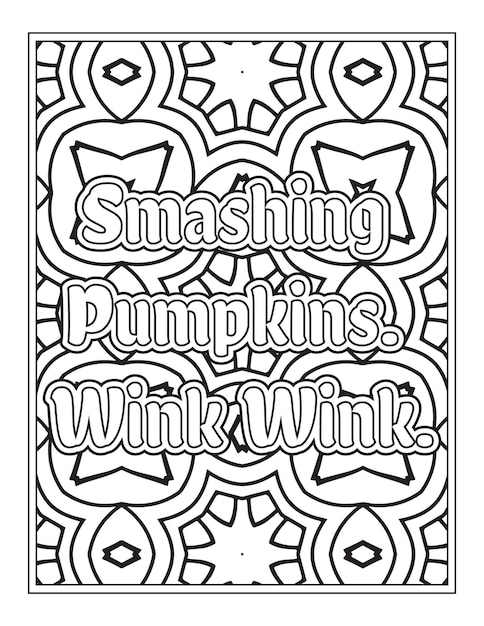 Halloween Quotes Coloring Book Pages