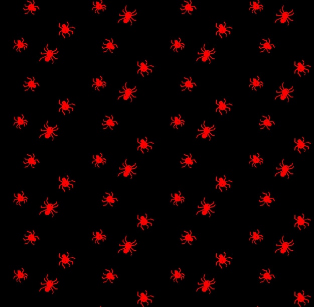 Halloween red spider pattern isolated on black background