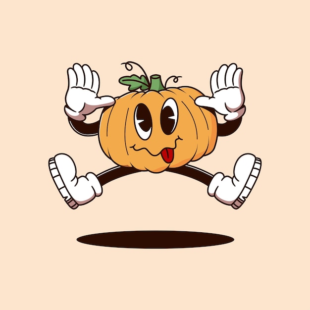 Halloween Retro Mascot Character Illustration