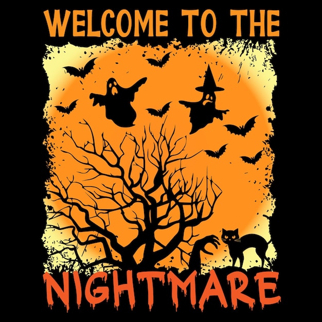 Halloween retro vintage t shirt design