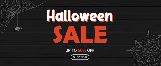 Halloween sale banner background Halloween illustration template for poster flyer sale