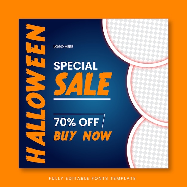 Halloween sale creative poster with space for image