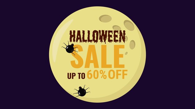 Vector halloween sale promo banner template offer design