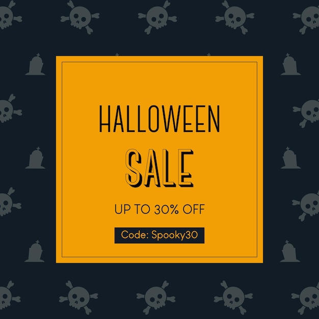 Halloween Sale Promotion Banner vector illustration.