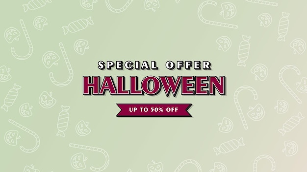 Halloween Sales Promotion Banner Design Vector Template